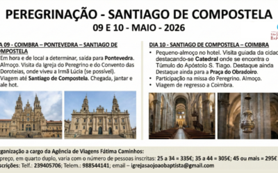 Peregrinação a Santiago de Compostela a 9 e 10 de Maio de 2026