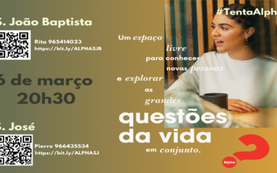 Novos Percursos Alpha ja começaram. Inscrições ainda disponíveis